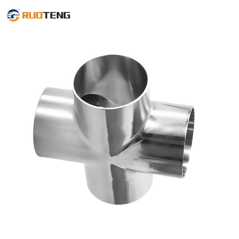 [Ruoteng] SS304 316 Sanitary Stainless Steel Welding Pipe Fitting 4 Way Cross Polished End 3A DIN