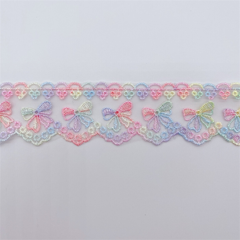 Бант двусторонний с кружевной лентой для одежды