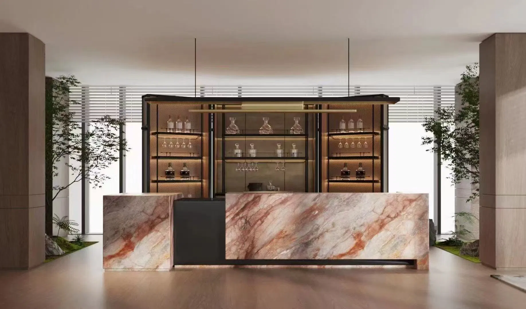 Sleek Custom Sintered Stone Kitchen Island Countertop Design