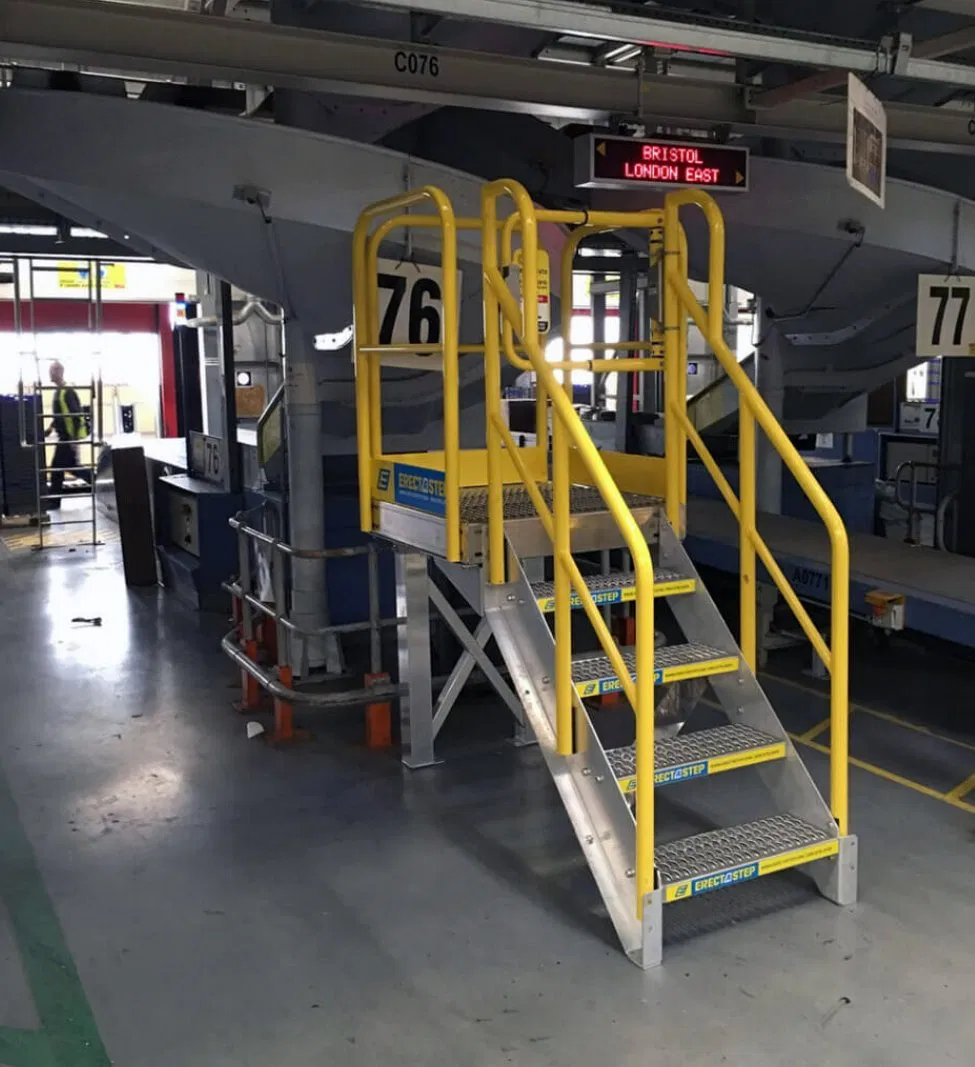 Custom Steel Industrial Stairs Metal Handrails Work Platform Steel Handrail and Stairs Steel Structure Steel Handrails Work Platform with Stairs