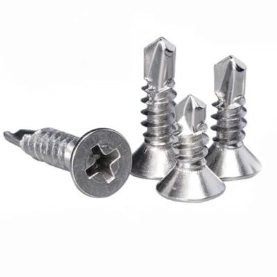 Fasteners Stainless Steel 304/316 Cross Recessed Countersunk Head Self Tapping Self Drilling Screw DIN7504