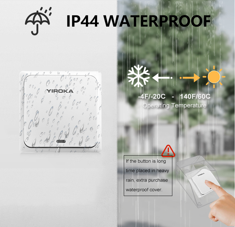Kinetic Battery Free Wireless Plug in Doorbell with Long Range