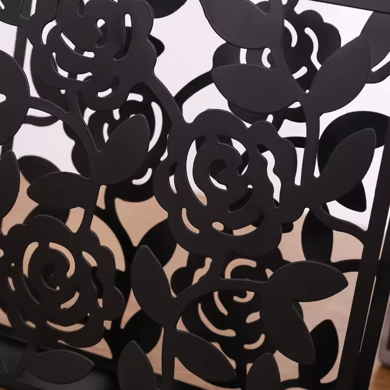 Hollow Rose Vertical Metal Tissue Paper Box Household Restaurant Desktop Luxury Tissue Holder Tissue Box