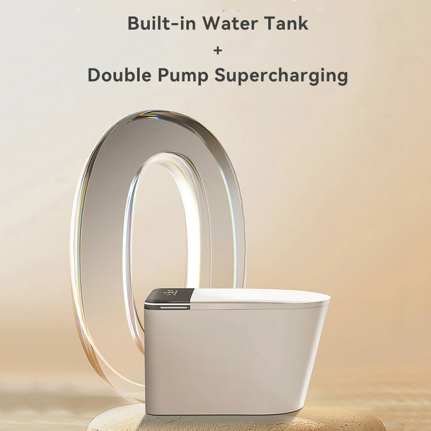 Floor Mounted Intelligent Water Closet U Shape Automatic Ceramic Smart Toilet