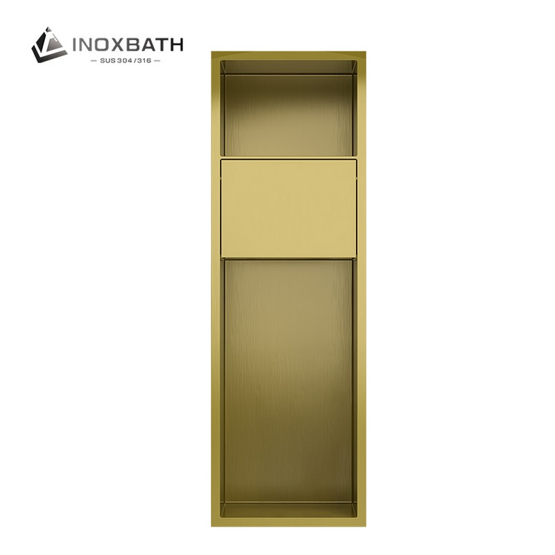 Современная ниша для душа из нержавеющей стали со стеклянной полкой