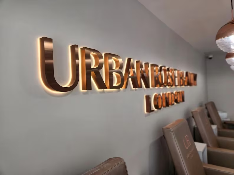 Store Metal LED Illuminated Letter Board Sign Outdoor Advertising Sign Logo Wall Beauty Salon LED Sign for Business