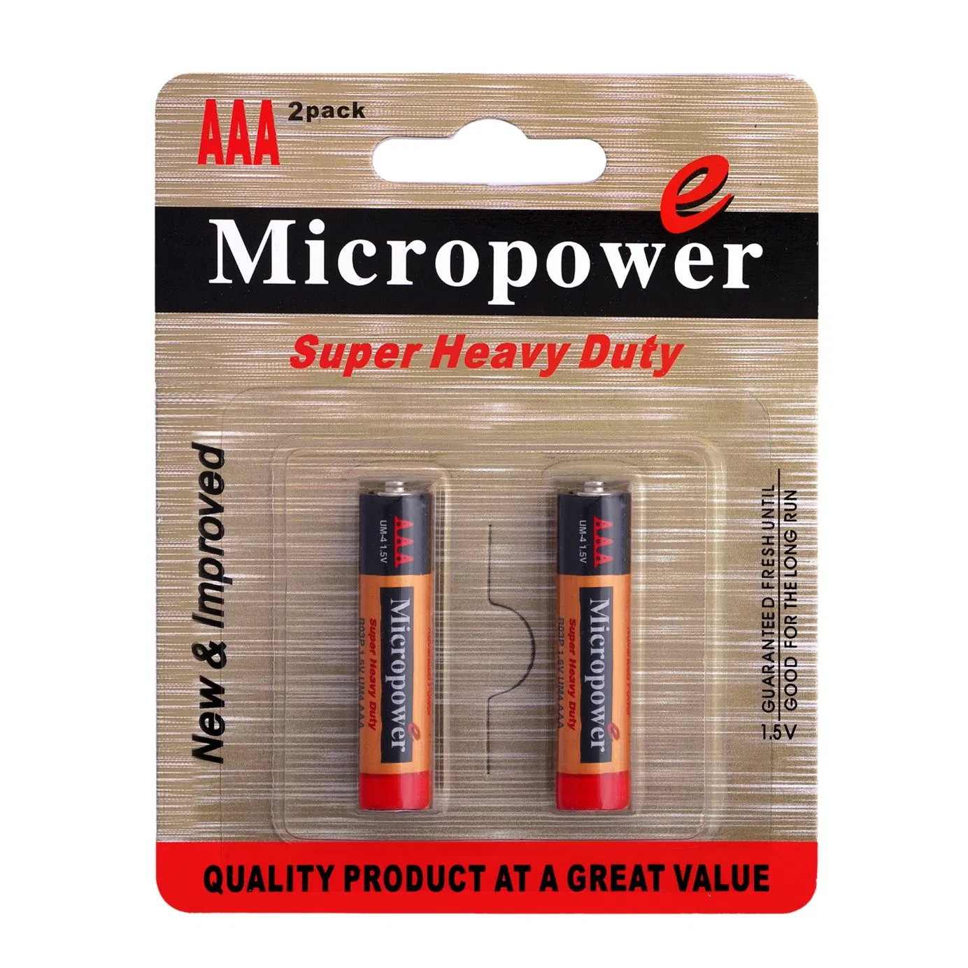 IEC Standard Zinc Carbon Battery AAA/R03 with Blister Card Packing