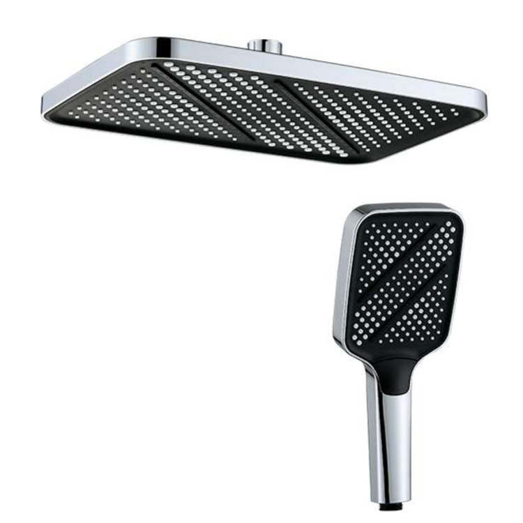 Factory Square Fashion Design Shower Head Set Powerful Water Saving Handheld Shower Rainfall Shower