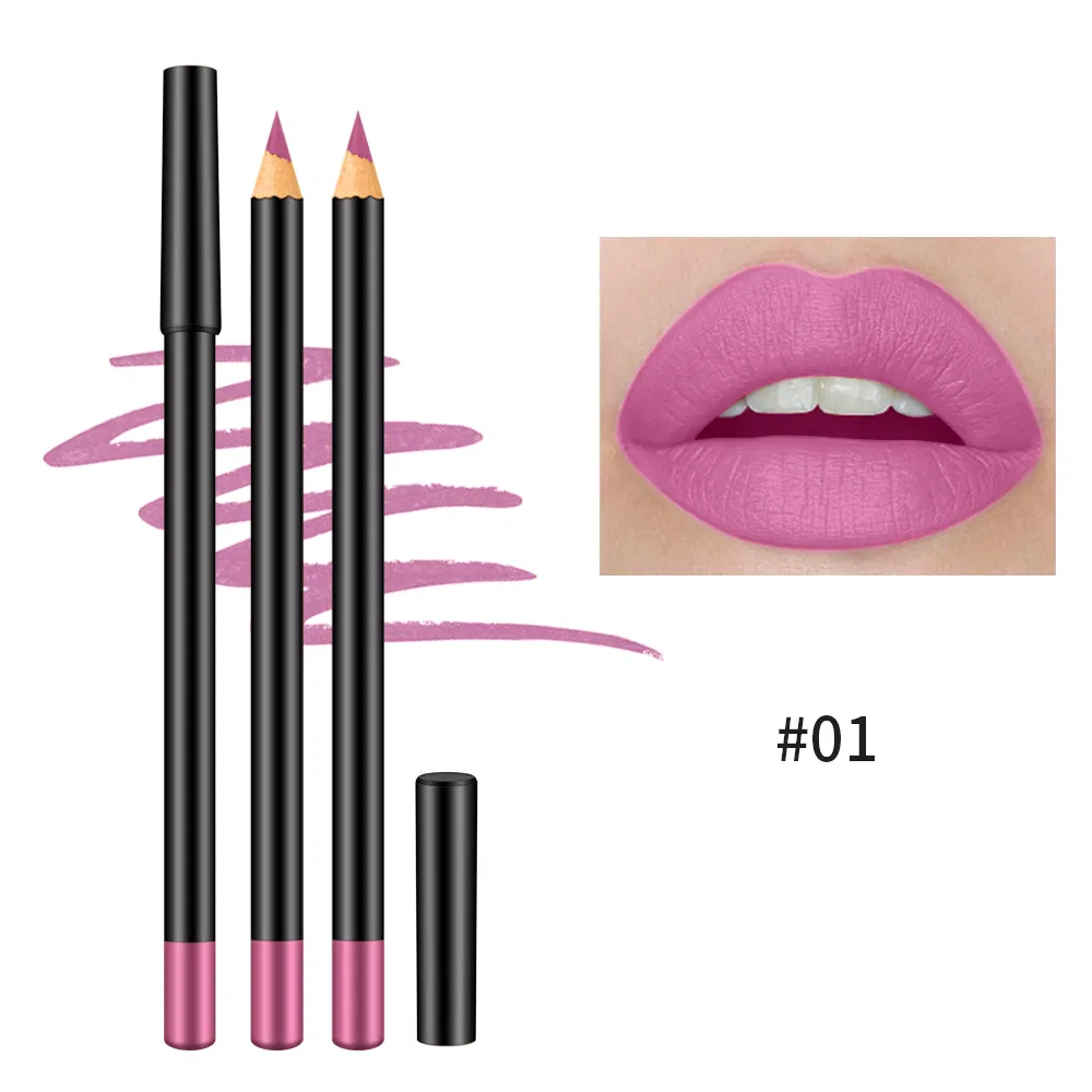 High Pigment 12 Color Vegan Creamy Wood Lip Liner Low MOQ Lipliner