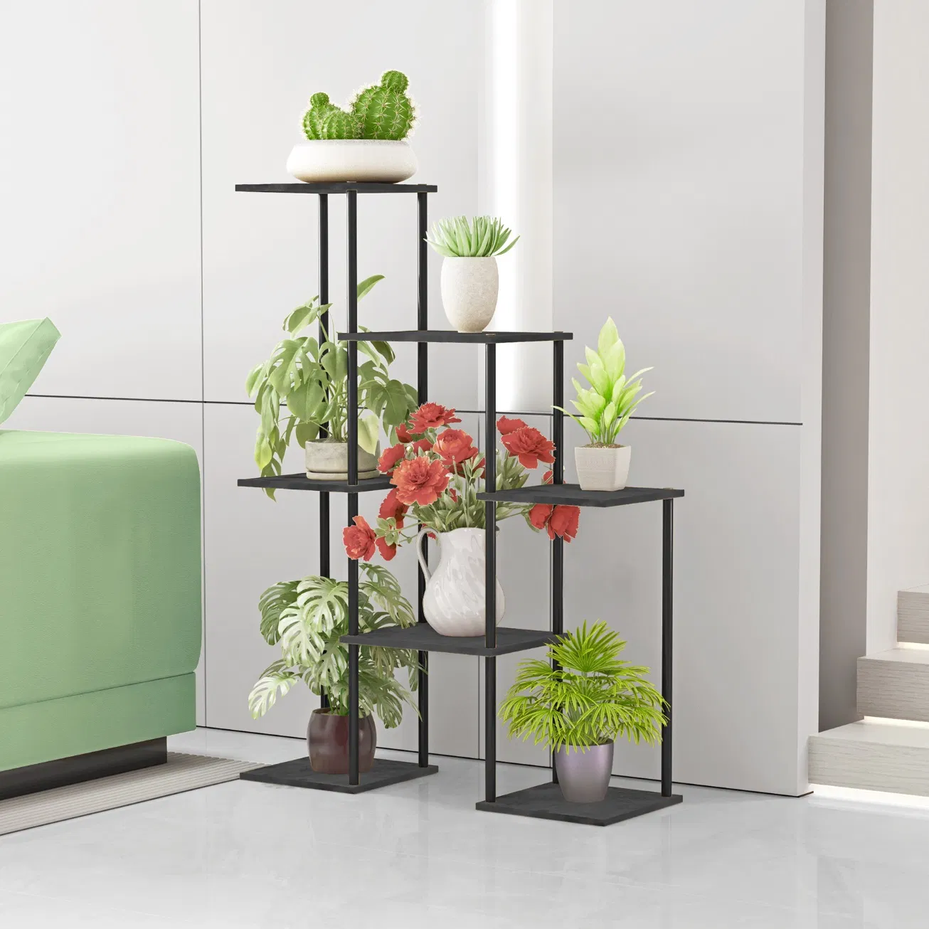 Indoor Multi Tier Corner Plant Pots Rack Flower Stand for Living Room