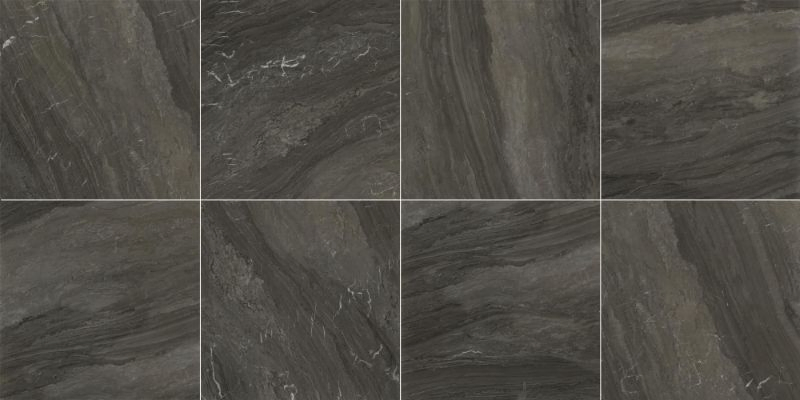 Modern Design Glossy Rock Stone Dark Grey and Brown Big Slab Marble Look Panel Sintered Stone Slabs Porcelain Tile for Hotel Lobby