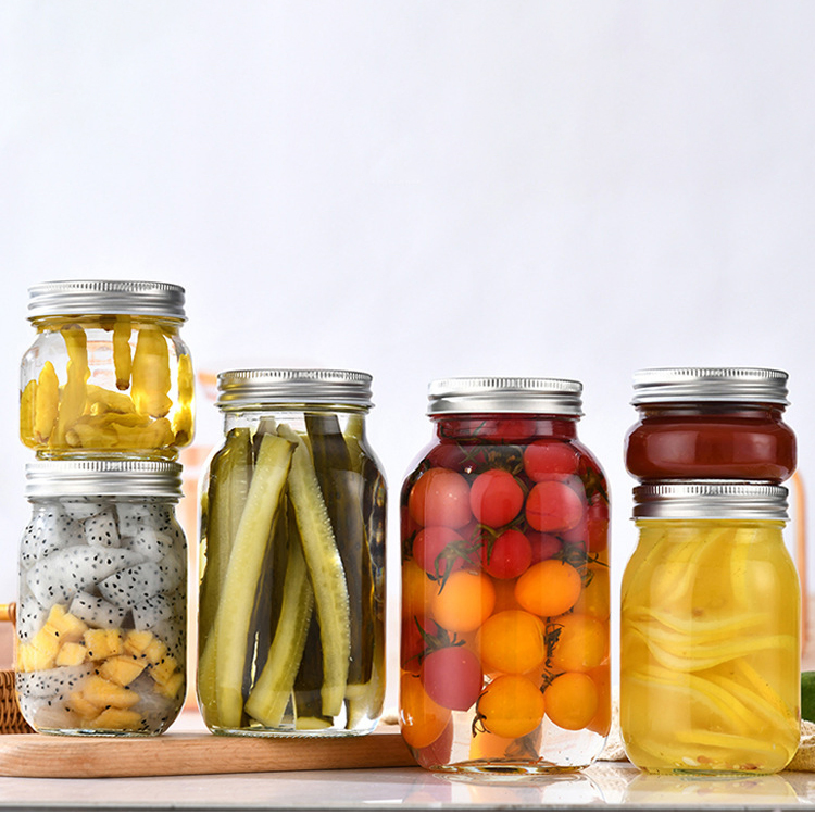 150ml/250ml/380ml/500ml/750ml/1000ml Different Size Food Storage Empty Glass Mason Jar