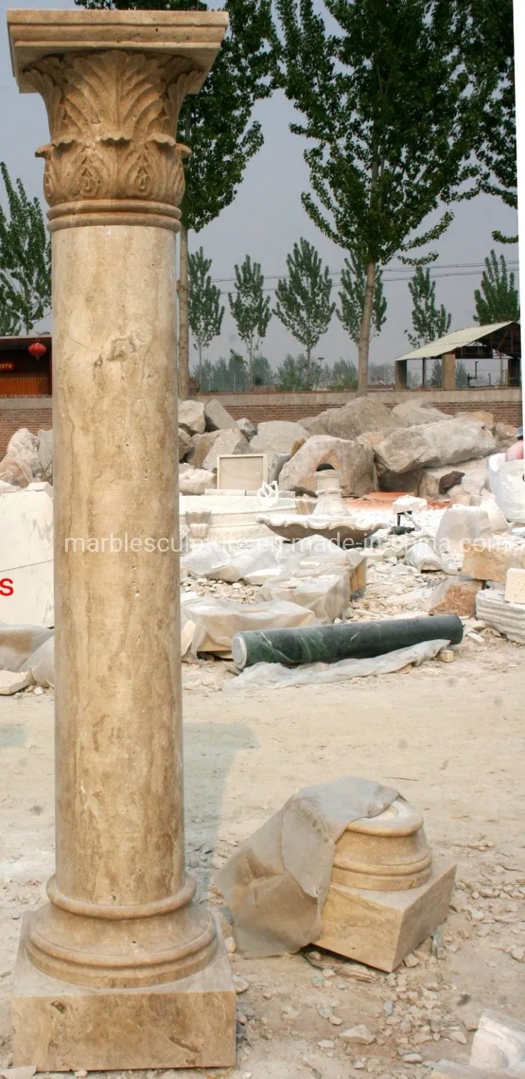 Beige Stone Sculpture Marble Column for Home Decoration (SY-C019)