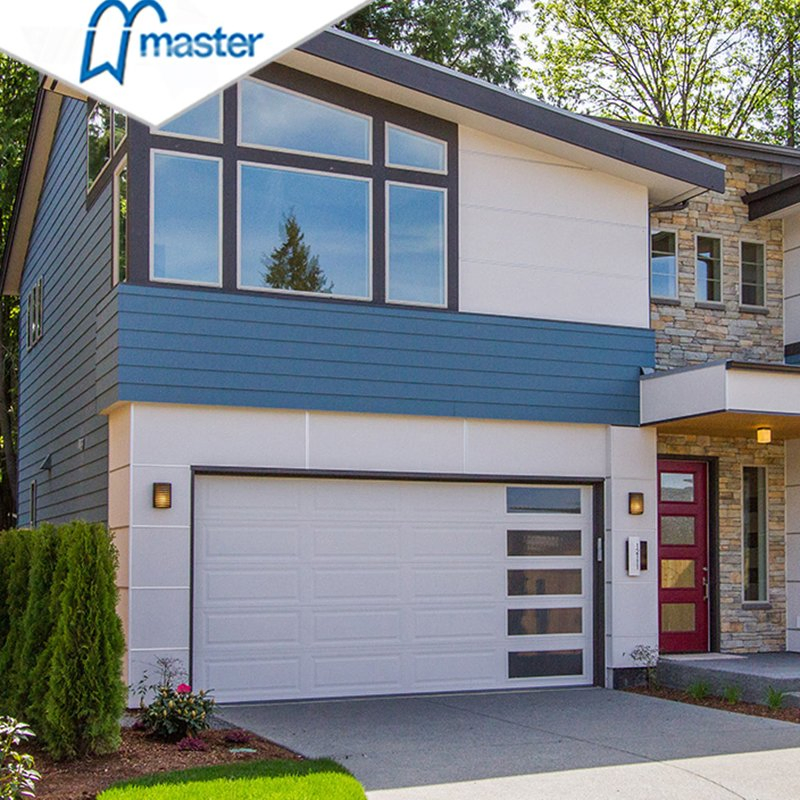 Modern High Quality with Smart Remote Control Roll up 9X7 Sectional Overhead Double Garage Door with Side Windows with Accessories