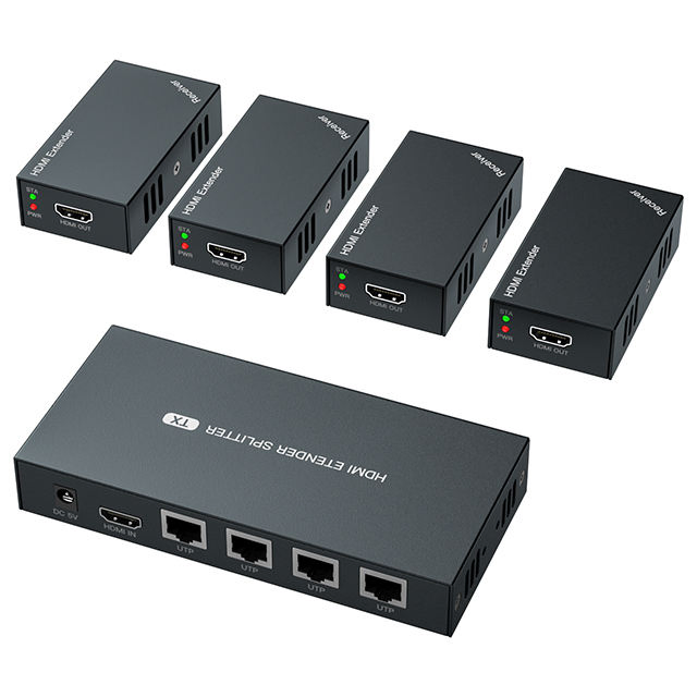 EDID HDMI Splitter 1 in 4 out 50m 4 Ways Audio Video Splitter 1 Input 4 Output HDMI Extender 4K
