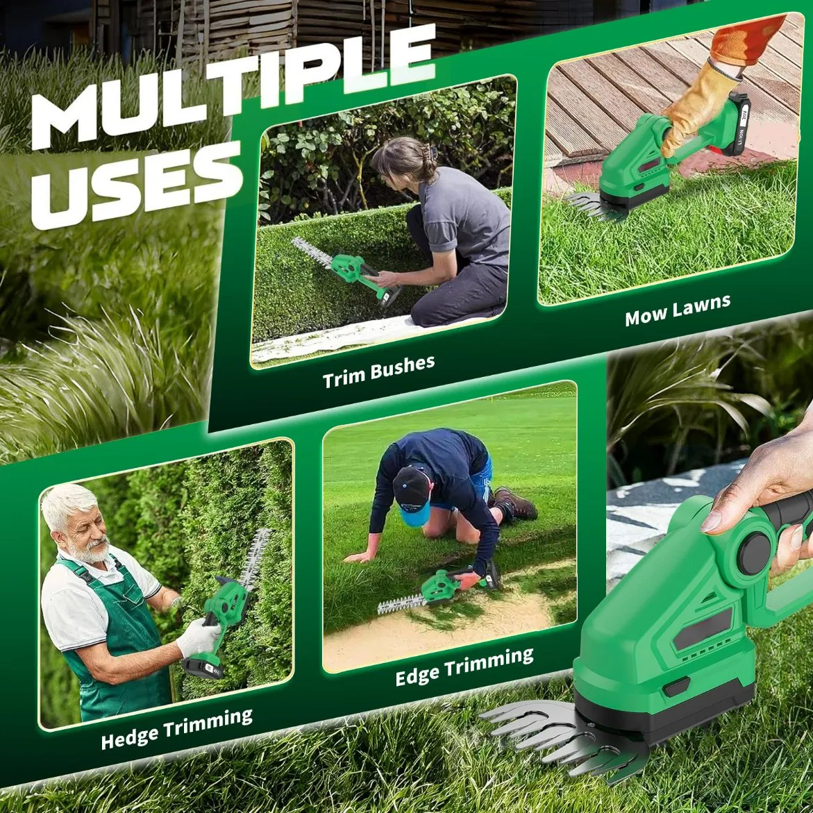 20V Cordless Hedge Trimemer, 2 in 1 Cutting Mode, Power Tools for Garden, Support OEM/ODM