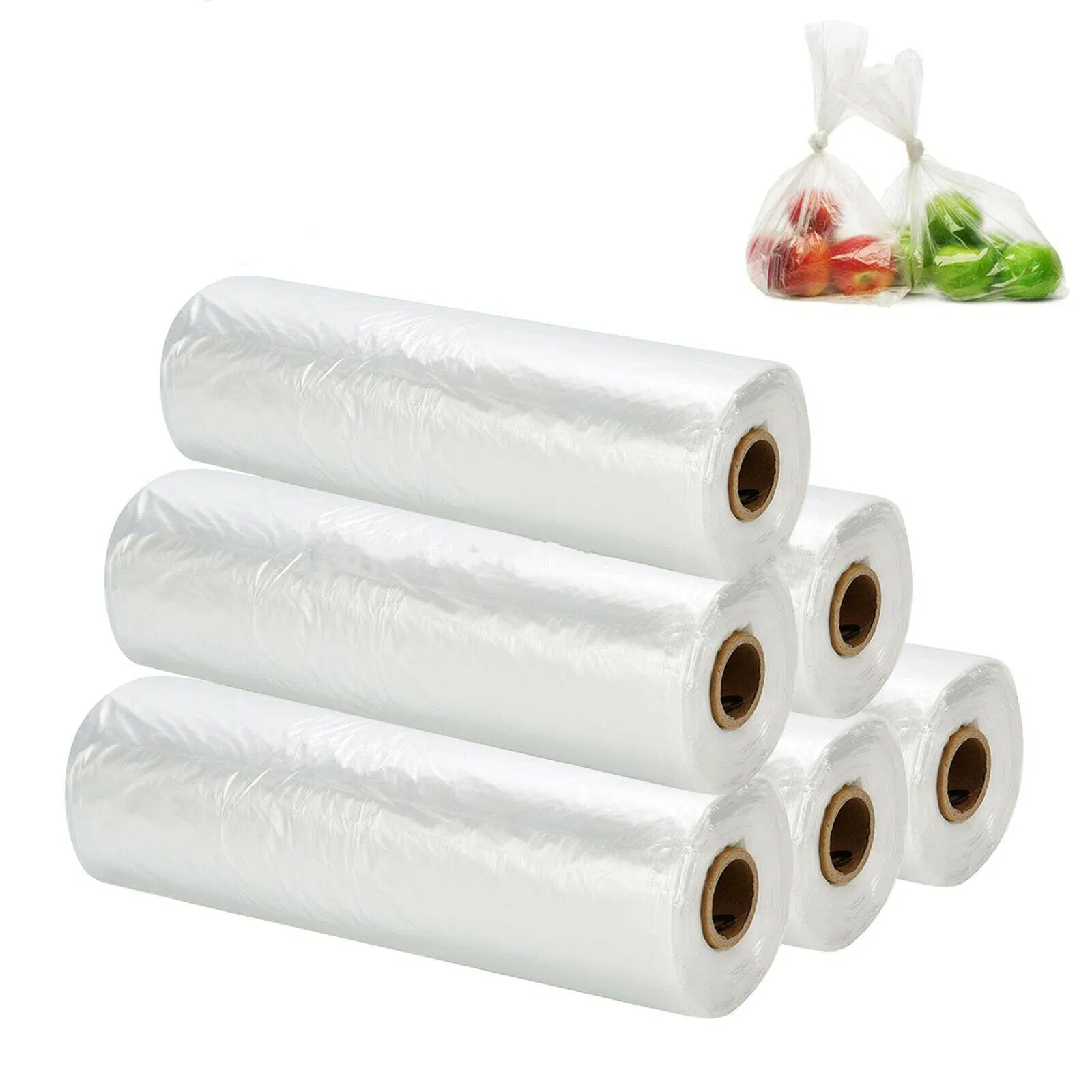 Plastic Large Produce Roll Bags for Food Storage
