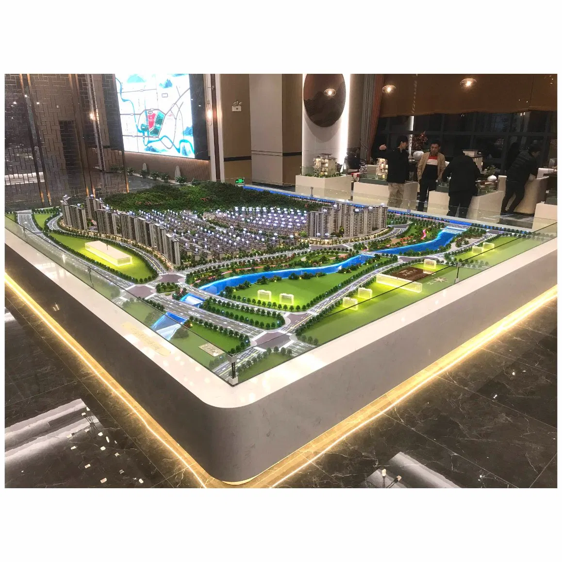 3D Urban Terrain Feature Planning and Architectural Model with Lighting Display