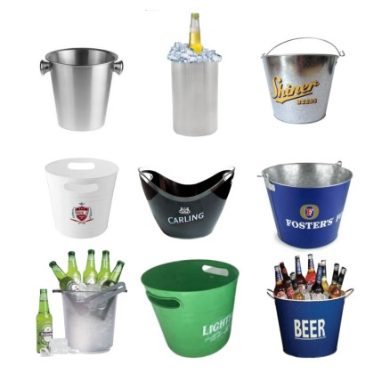 8L 10L 12L Capacity Promotion Plastic Metal Beer Ice Bucket with Handle for Foursquare Detroit Glen Deveron