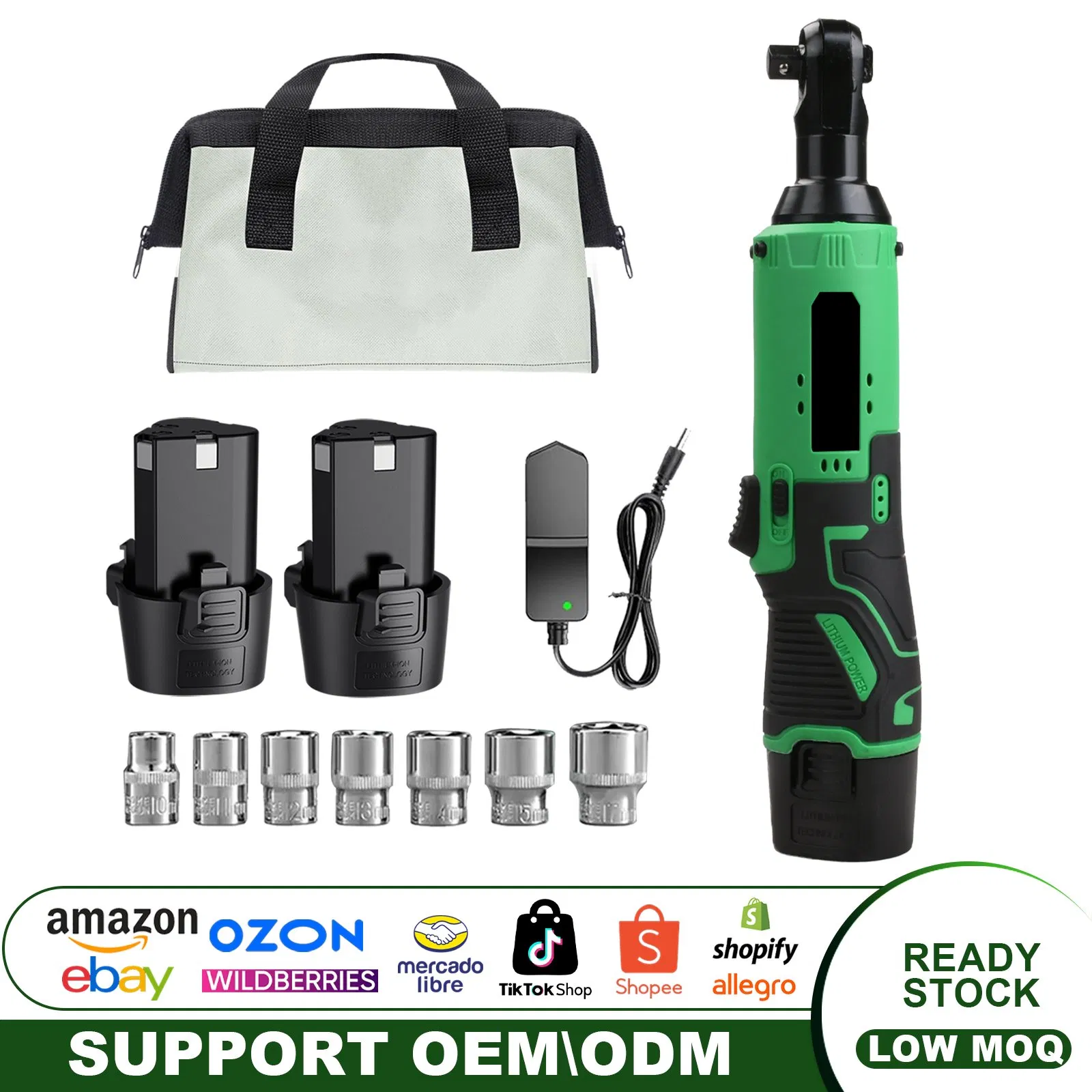 12V Cordless Ratchet Wrench, 45nm Torque, Electric Impact Wrench with Battery for Car, Support OEM/ODM