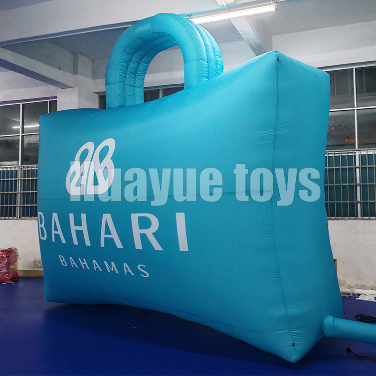 New Customized Style 4.5*1.25*3 Meter Oxford Cloth Blue Handbag Inflatable Advertising Inflatable Props for Activities Decoration