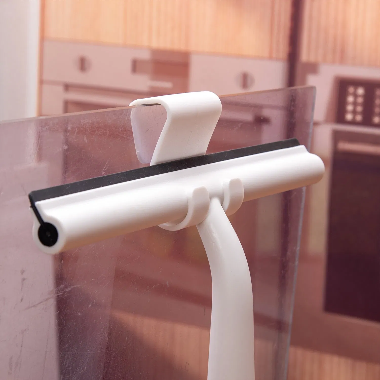 All-Purpose Shower Squeegee with Bamboo Handle and Hook