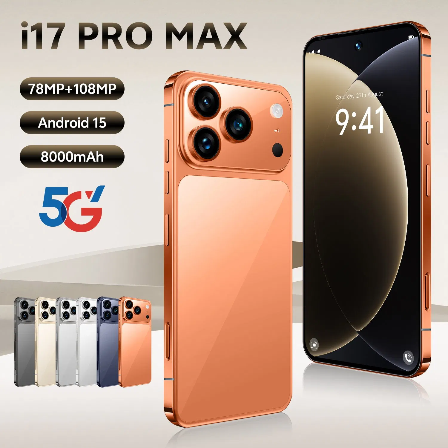 Смартфон i17 PRO Max 2025 5G, 16+1ТБ, 8000mAh