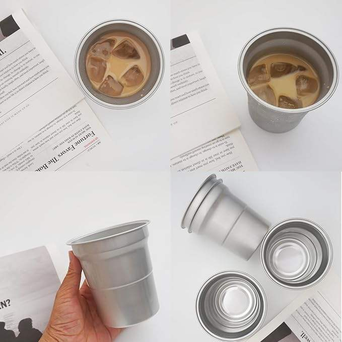 Custom Aluminum 16 Oz Eco-Friendly Recyclable Metal Reusable Disposable Party Cold Drinking Coffee Cups