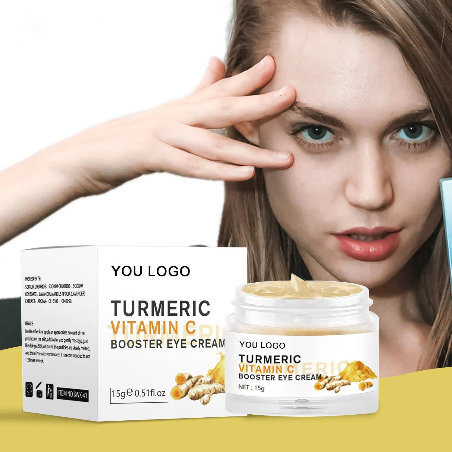 Beauty Cosmetics Skin Care Removal Dark Circles for Turmeric Vitamin C Booster Eye Cream