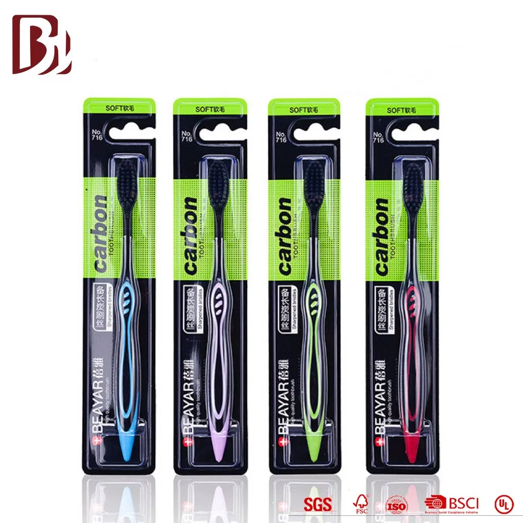 Long Carbon Bristles Adult Toothbrush of Teeth Deep Cleaning