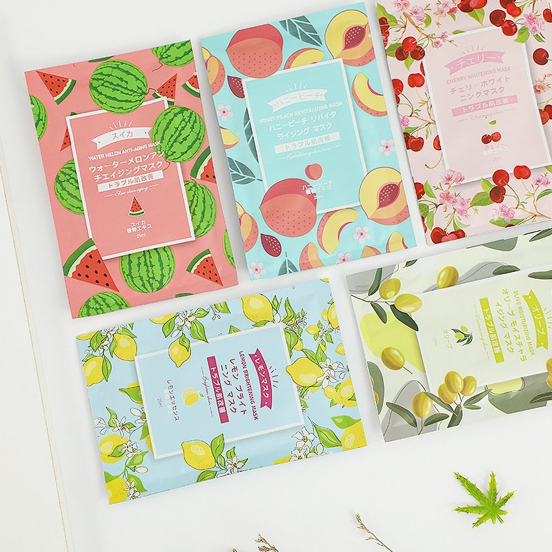 Beauty Fruit Face Masks Facial Mask Paper Sheet Korean Skin Care Moisturizing Aloe Vera Face Mask