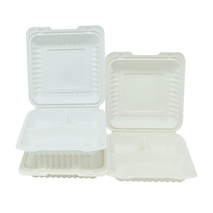 Take out Food Container Disposable Clamshell Box Biodegradable Cornstarch Tableware