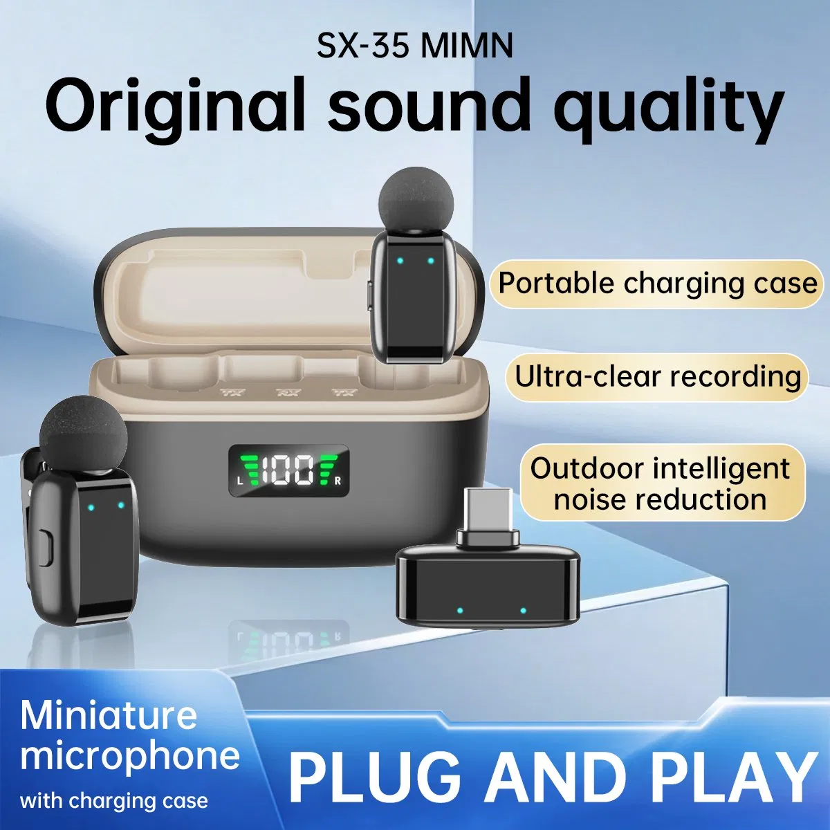 New 2025 Mini Wireless Lapel Rechargeable Lavalier Microphones