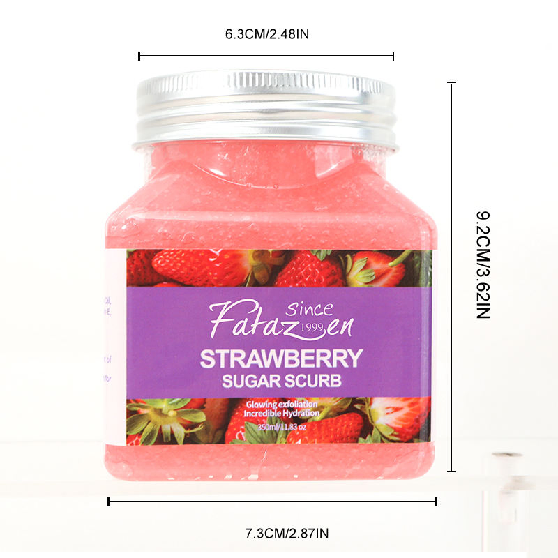 Private Label Fatazen Wholesale Fruit Whitening Shea Butter Body Scrub Body Exfoliating Vegan Strawberry Rock Candy Scrub Cream