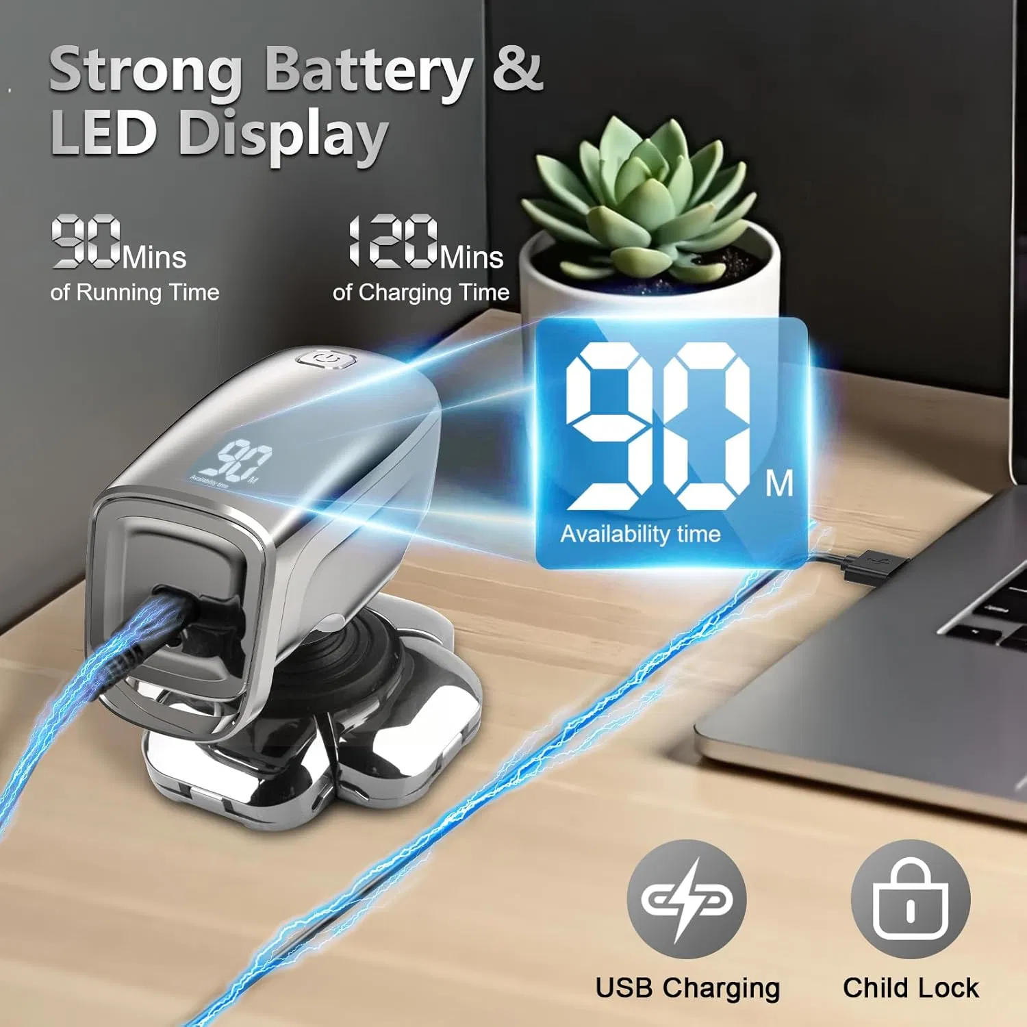 Ergonomic Electric Trimmer for Men with High-Tech Precision Shaving