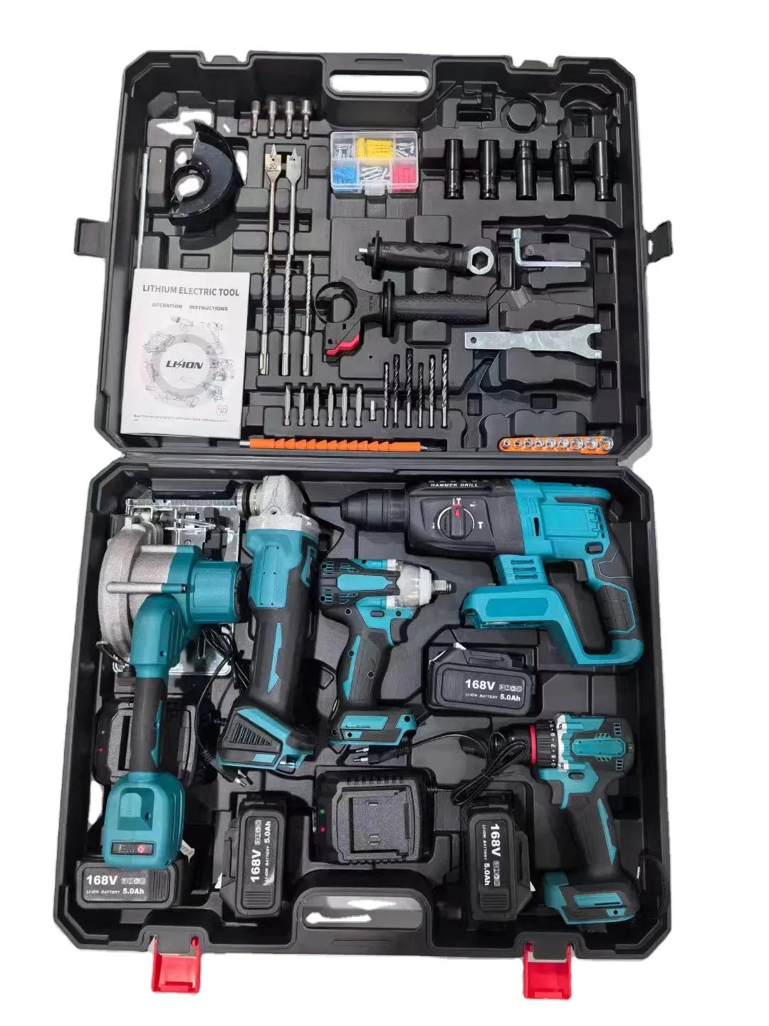 21V Brushless Drill Set 3/4 in 1 Battery Power Cordless Tools Combo Set with Battery Kit Combo