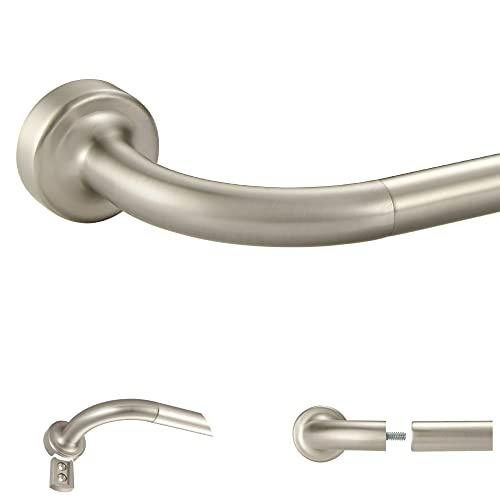 Hot Selling Single Blackout Poles Corner Curtain Rod Bend Ajustable Metal