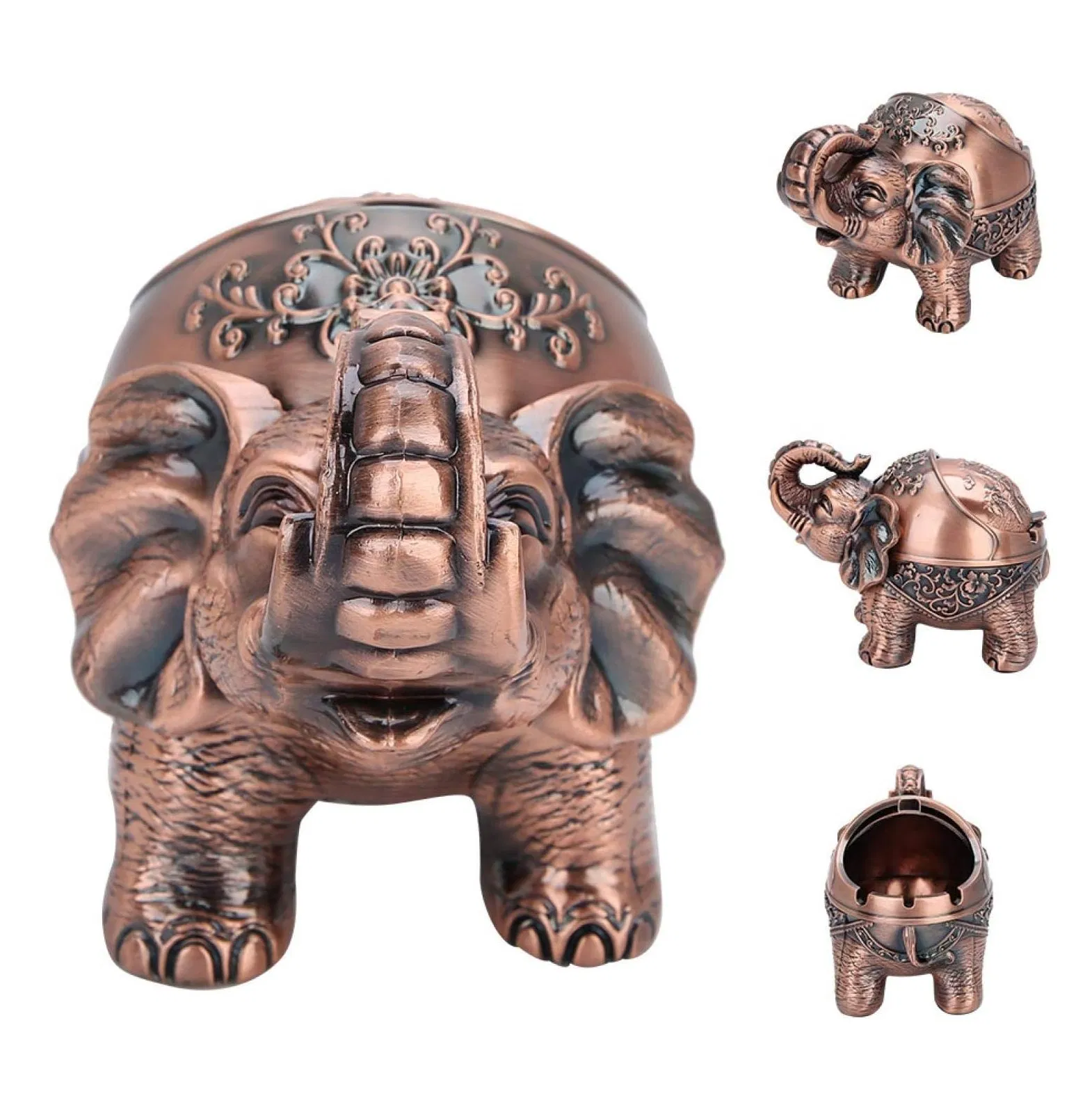 Crafted Elephant Animal Styles Design Classical Ashtray Bowl Gift Item Home Decor