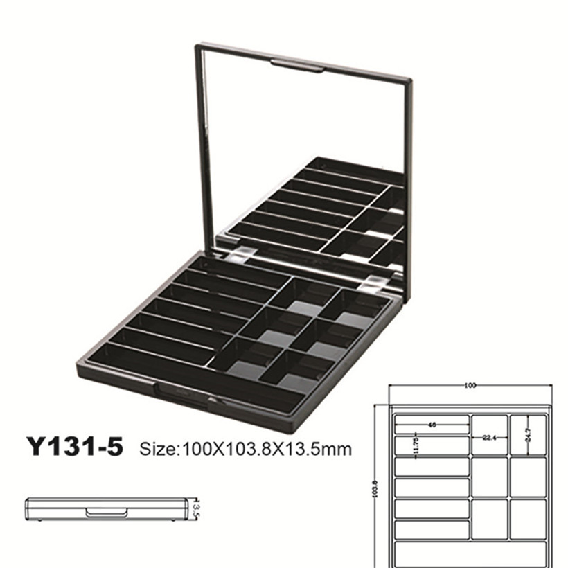Unique Shape 12 Color Plastic Eye Shadow Palette Case Compact Box Cosmetic Packaging Y131-5