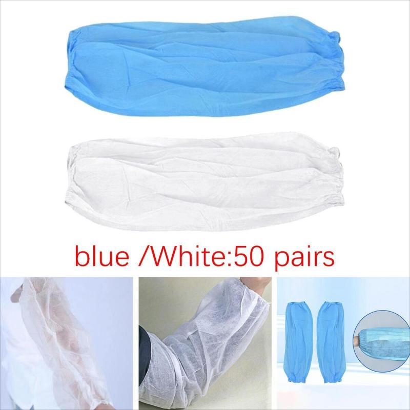 Disposable PE/ PP Oversleeves Non Woven Blue/White Arm Sleeve Cover for Cleanroom