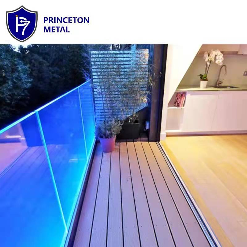 Stair Glass Railing Top Mounted Balcony Aluminum U Channel Tempered Glass Frameless Pool Balustrades