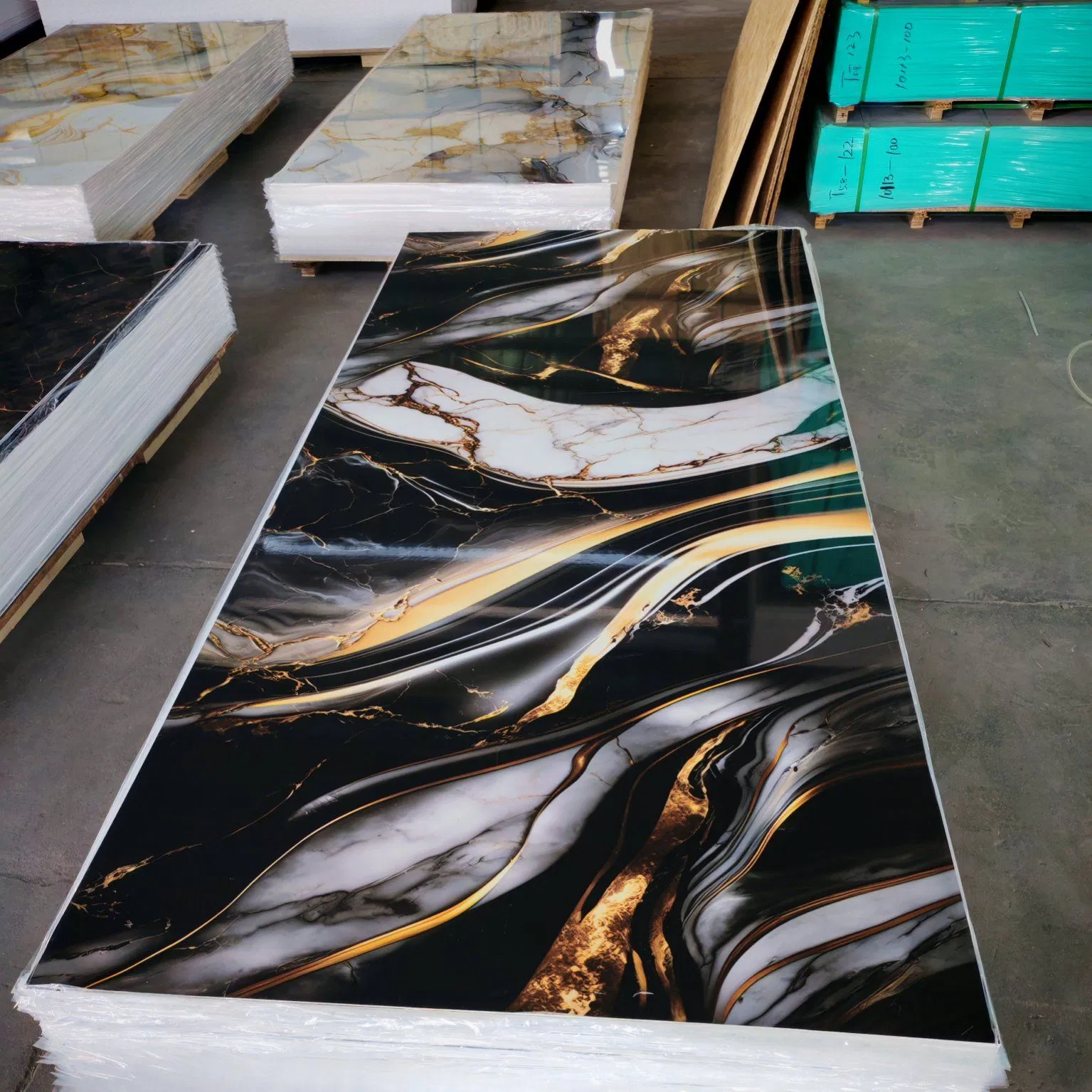 Decoration Waterproof PVC Marble Sheet for Bathroom with High Glossy Wallboard