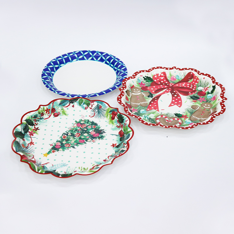 Lightweight White Disposable Custom Printed Paper Food Cake Dinner Dinnerware Biodegradable Plate