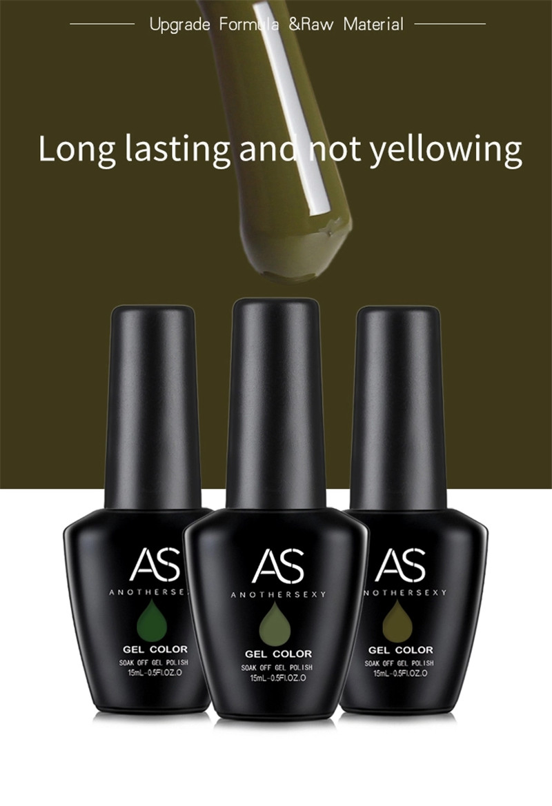 as 3D Olive Emerald Green Color Polish Nail Gel Varnish Primer for Nails Manicure UV Lamp Gel Nail Polish