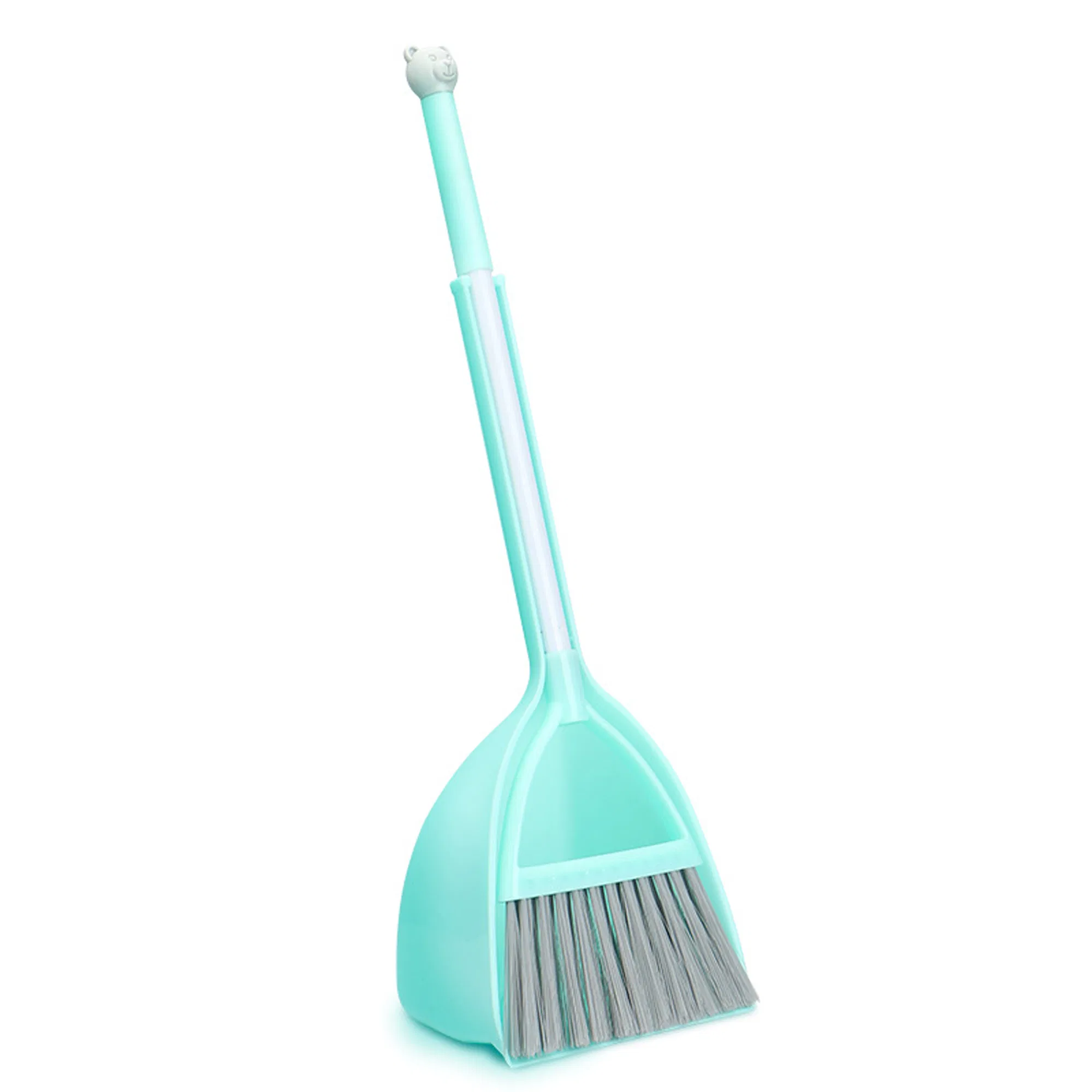 Little Housekeeping Helper Set Light Blue Extended Size Mini Broom with Dustpan for Kids