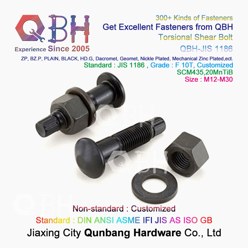 Qbh OEM ODM GB JIS ANSI M24 M27 M30 Steel Structure Frame High-Rise Buildings Torsional Shear Tension Control Tc Bolt Spare Replacement Component