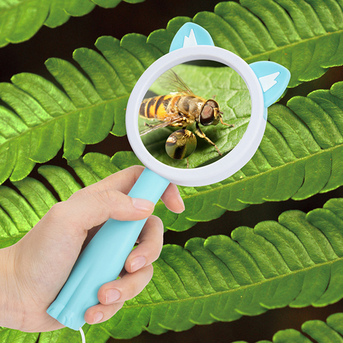 Kids Handheld Magnifier Anti Fall Hand Held Children Cartoon Magnifier