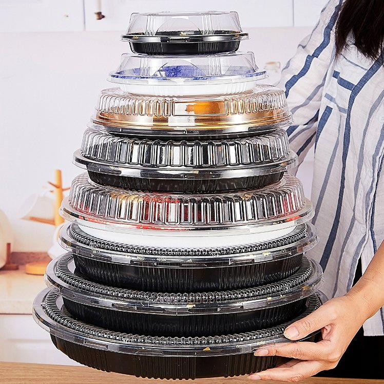 Recyclable Plastic Container Sushi Tray with Lid for Takeaway