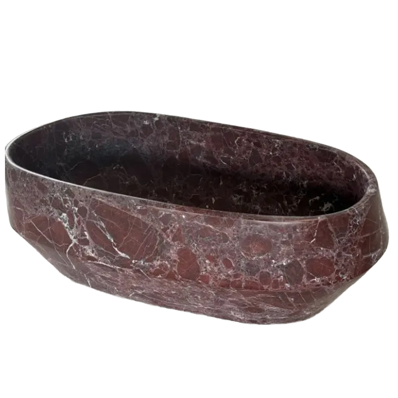 Rosso Levanto Dark Red Marble Bathroom Bathtub