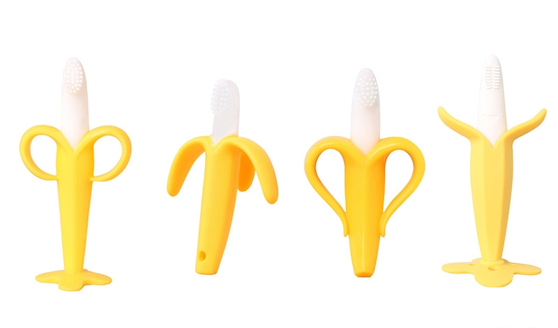 Hot Selling Silicone Banana Teether Brushing for Baby BPA Free
